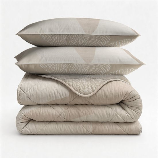 Beige dekbed zonder overtrek