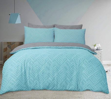Dekbedovertrek turquoise aqua blauw Lits-jumeaux