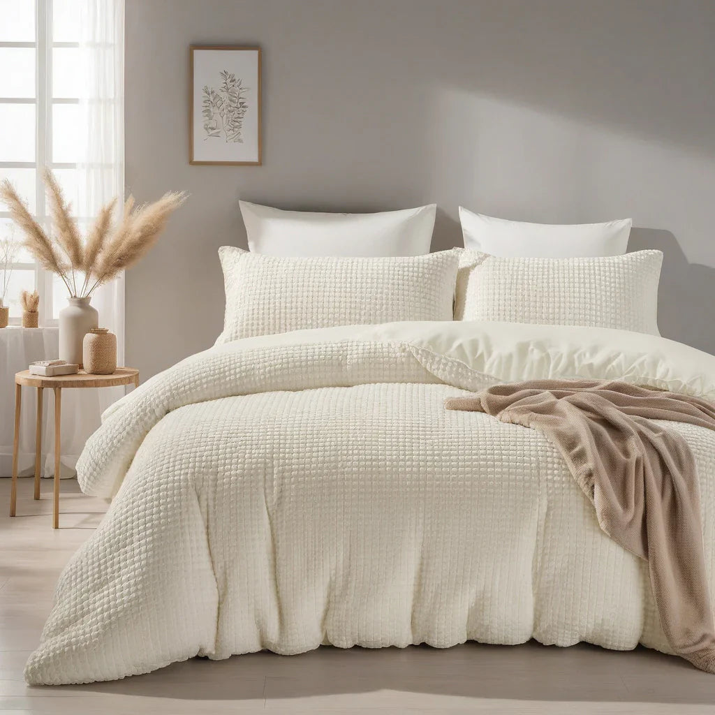 Teddy dekbedovertrek creme ecru