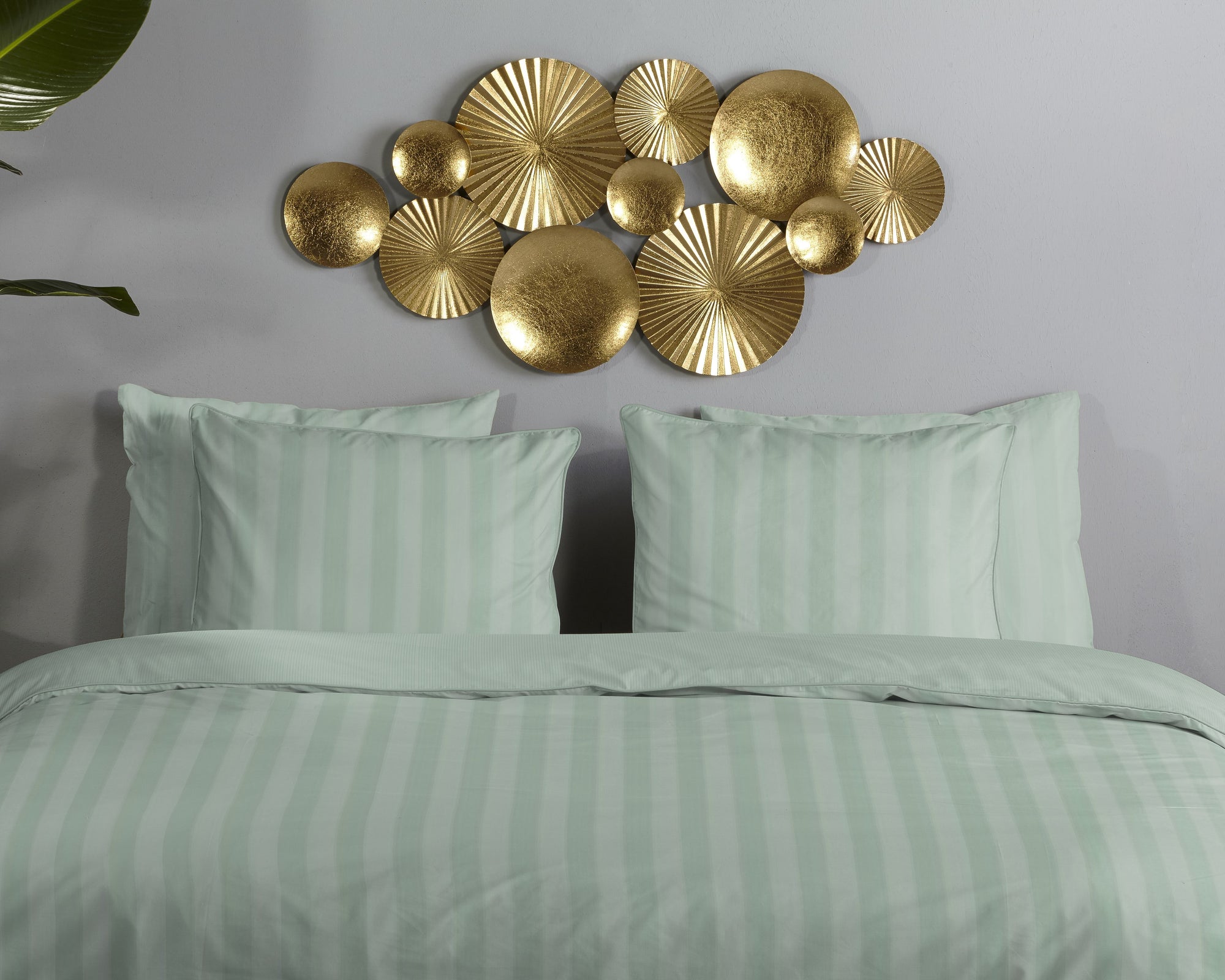 Descanso dekbedovertrek Hotel Sevilla - Light Sage - Katoensatijn