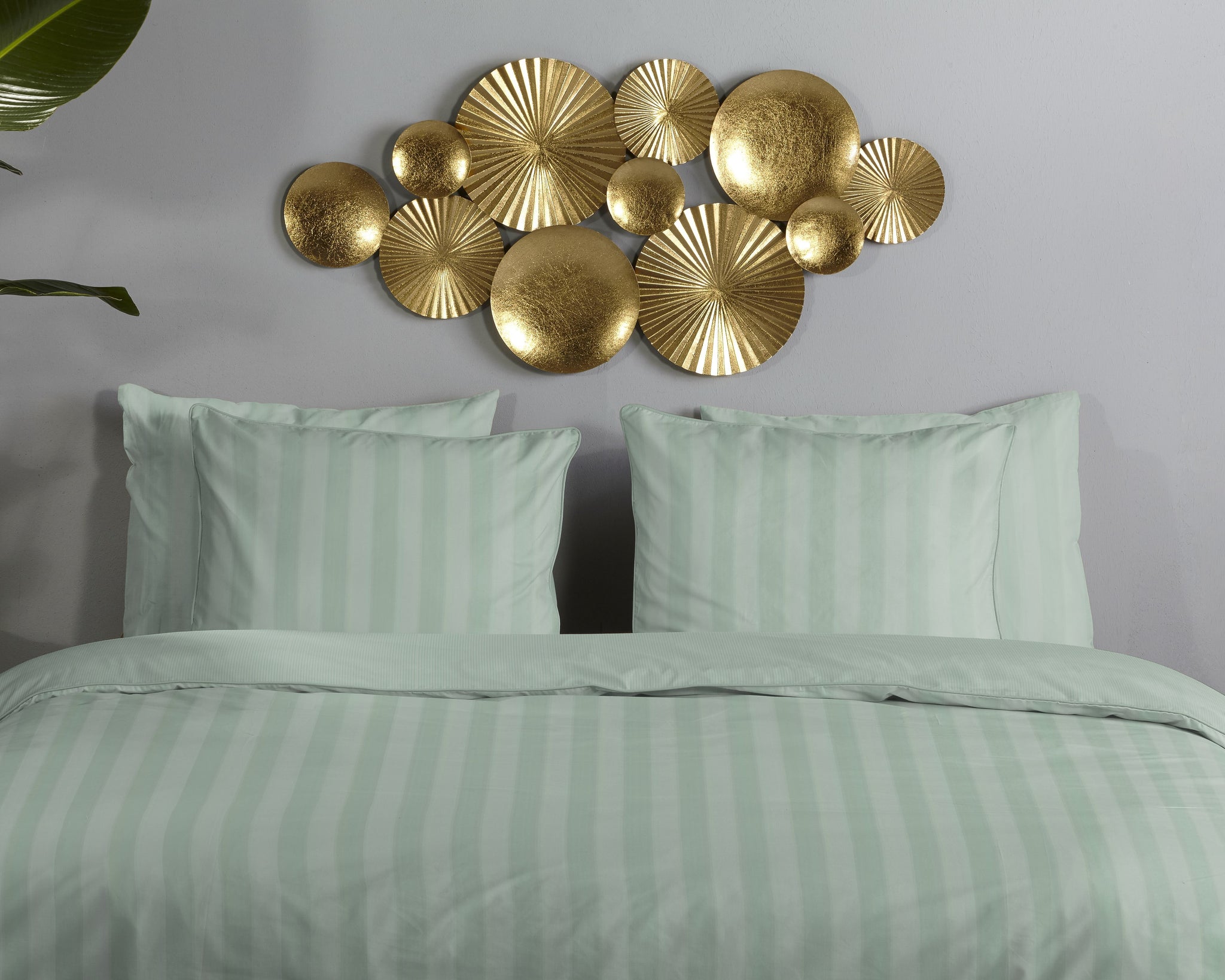 Descanso dekbedovertrek Hotel Sevilla - Light Sage - Katoensatijn