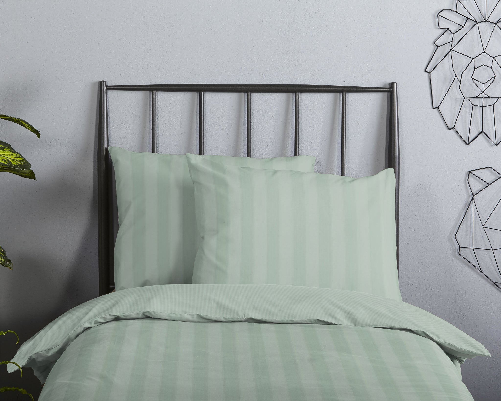 Descanso ledikant dekbedovertrek Hotel Sevilla - Light Sage - katoen - 100x135 + 40x60 cm