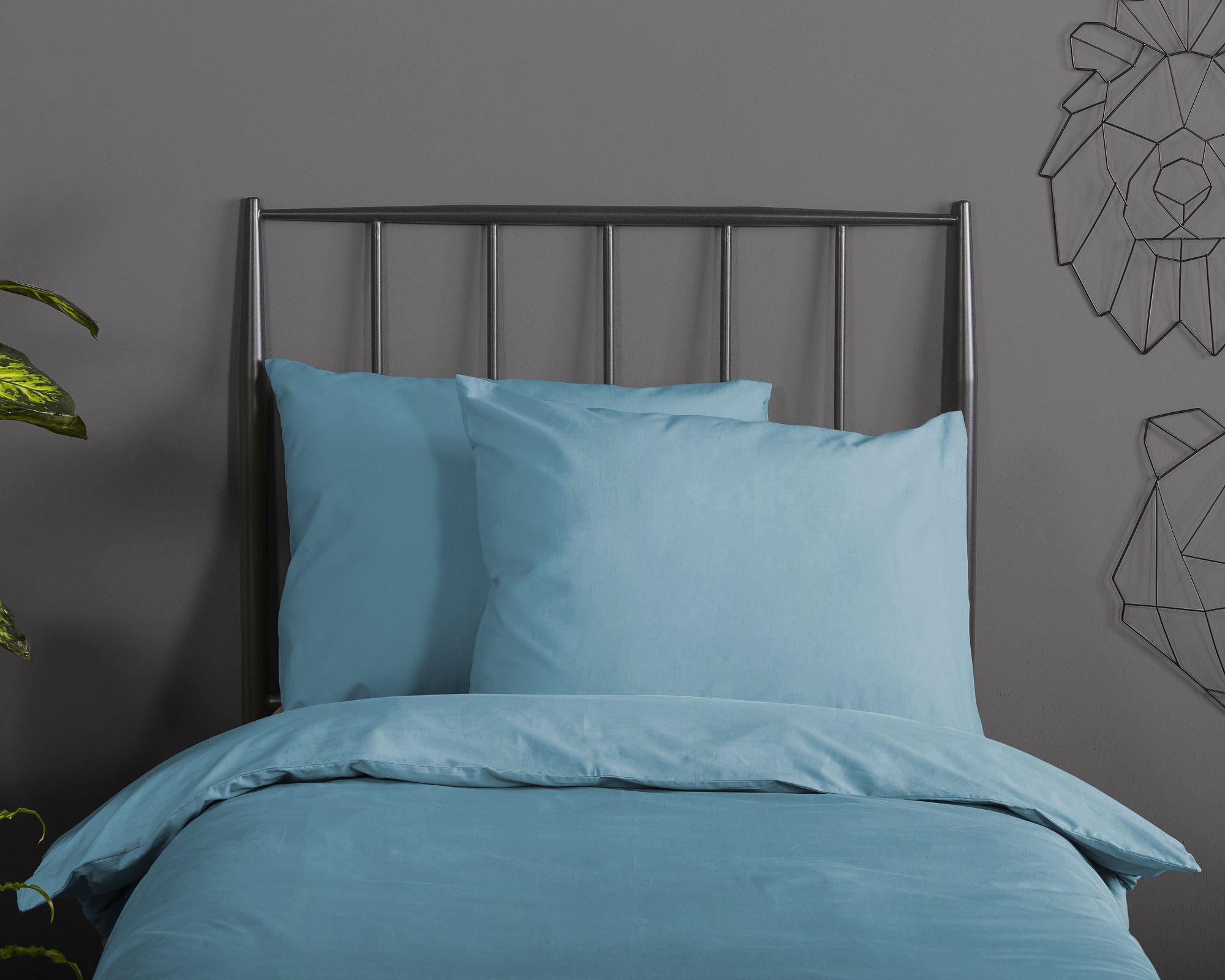 Good Morning dekbedovertrek Uni Adria - Blauw - Katoen