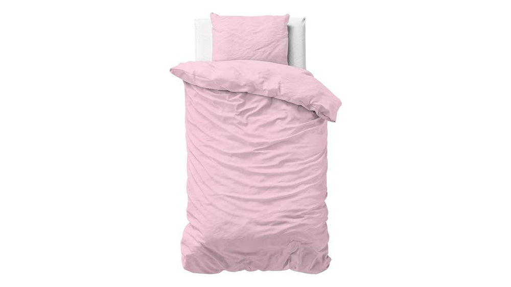Dreamhouse dekbedovertrek Stone washed - roze - katoen - 1-persoons
