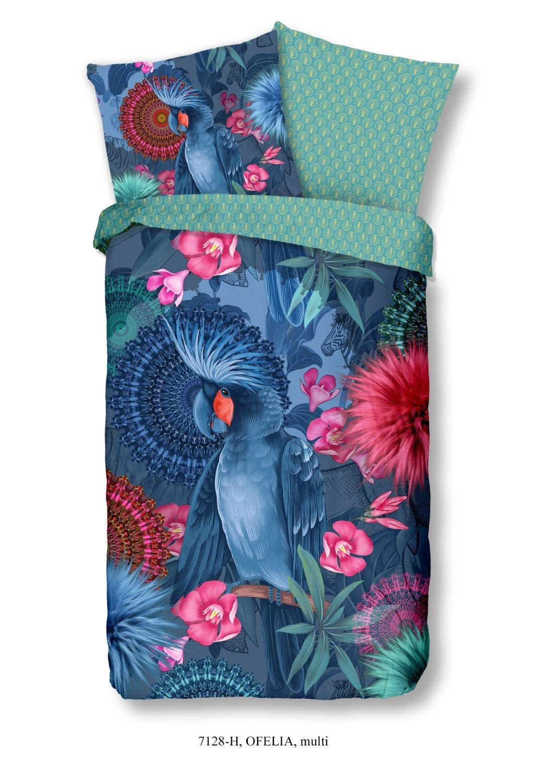 HiP dekbedovertrek Papegaai Ofelia - Katoensatijn - 1-persoons