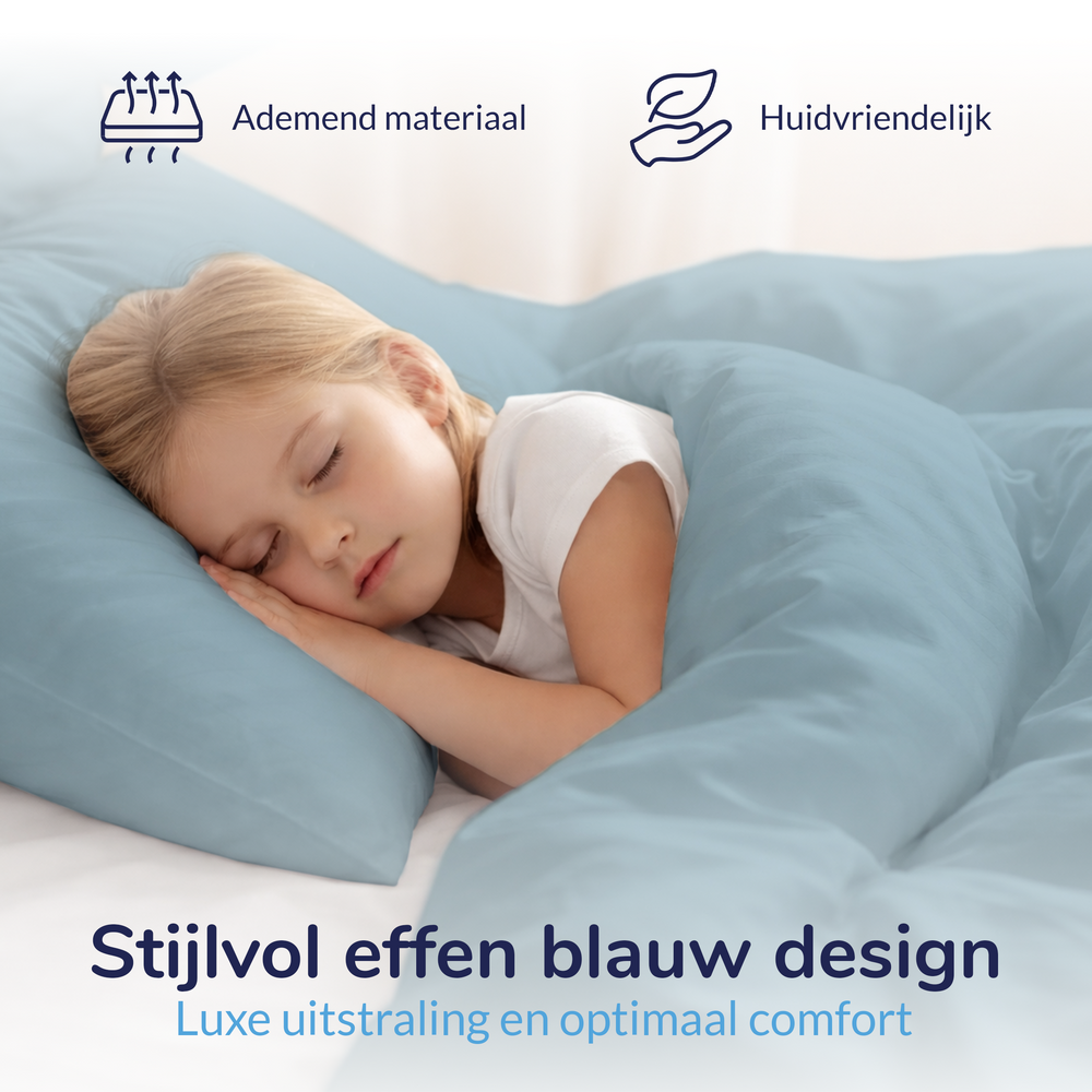 Decoware peuter dekbedovertrek uni - blauw - katoen