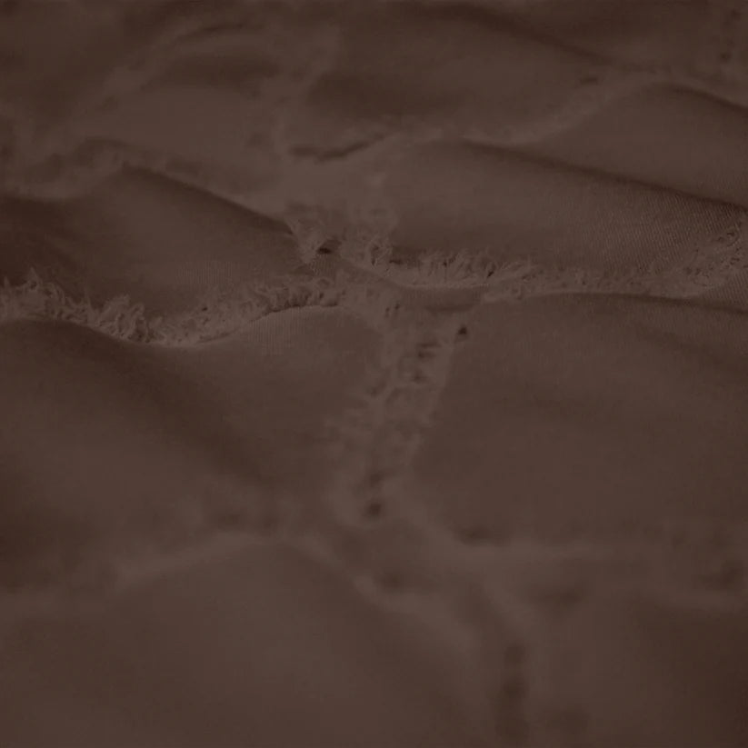 Decoware Easy dekbed zonder overtrek inclusief kussensloop - Tufted Curve - bruin