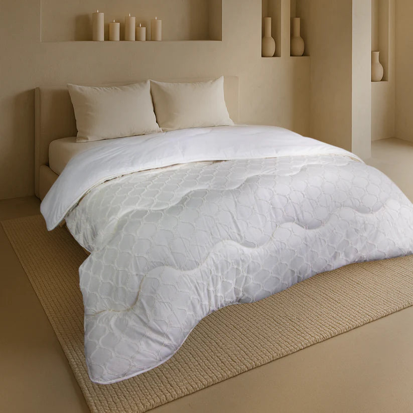 Decoware dekbed zonder overtrek incl. kussensloop - Tufted Curve - off white