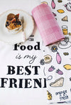 Theedoekdoekenset Food is my best friend - 40x60cm