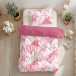 Kinderdekbedovertrek Hearts love  - microvezel - 1-persoons (140x220 + 60x70 cm)