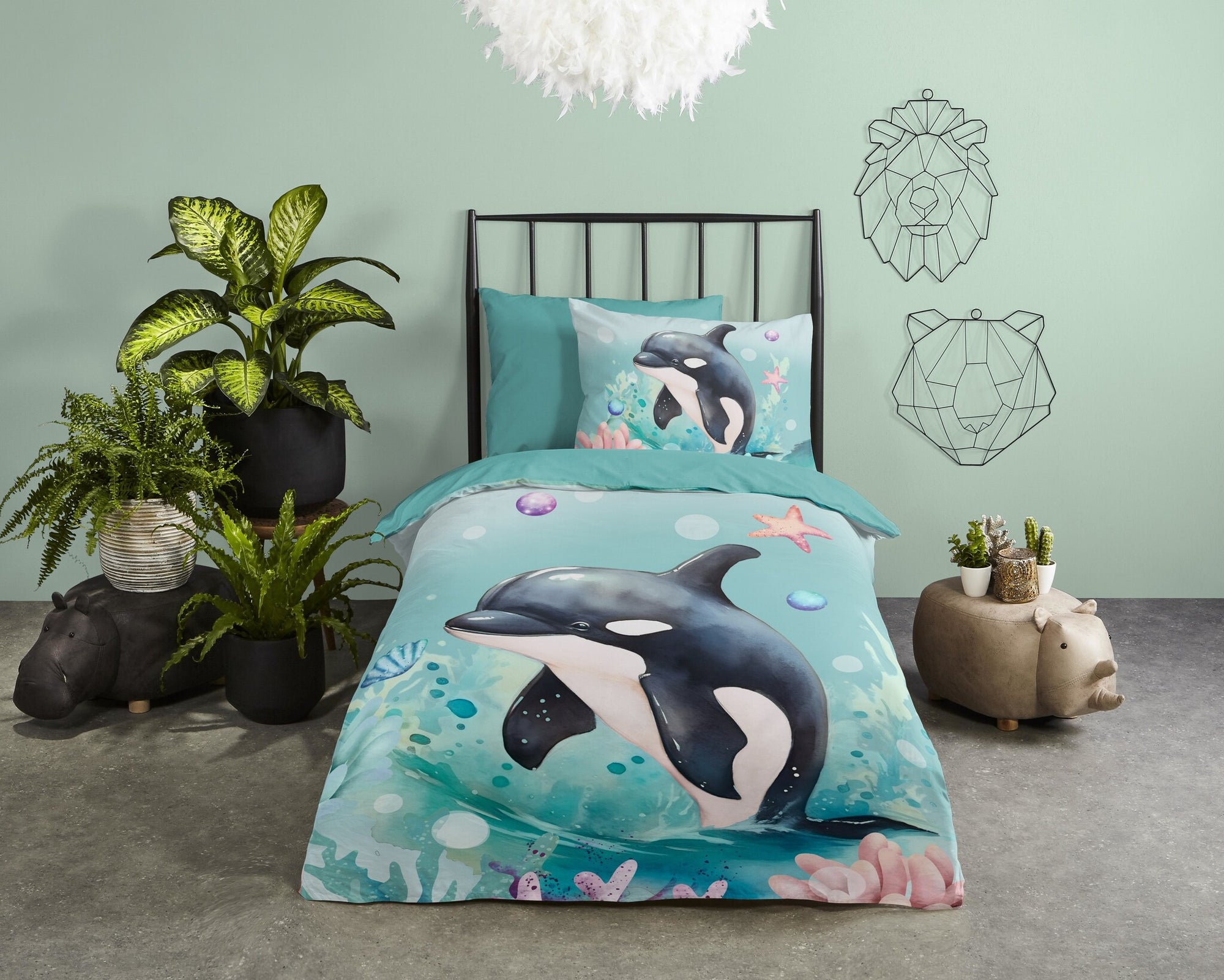 Microvezel kinderdekbedovertrek Splash - 1-persoons (140x220 + 60x70 cm)