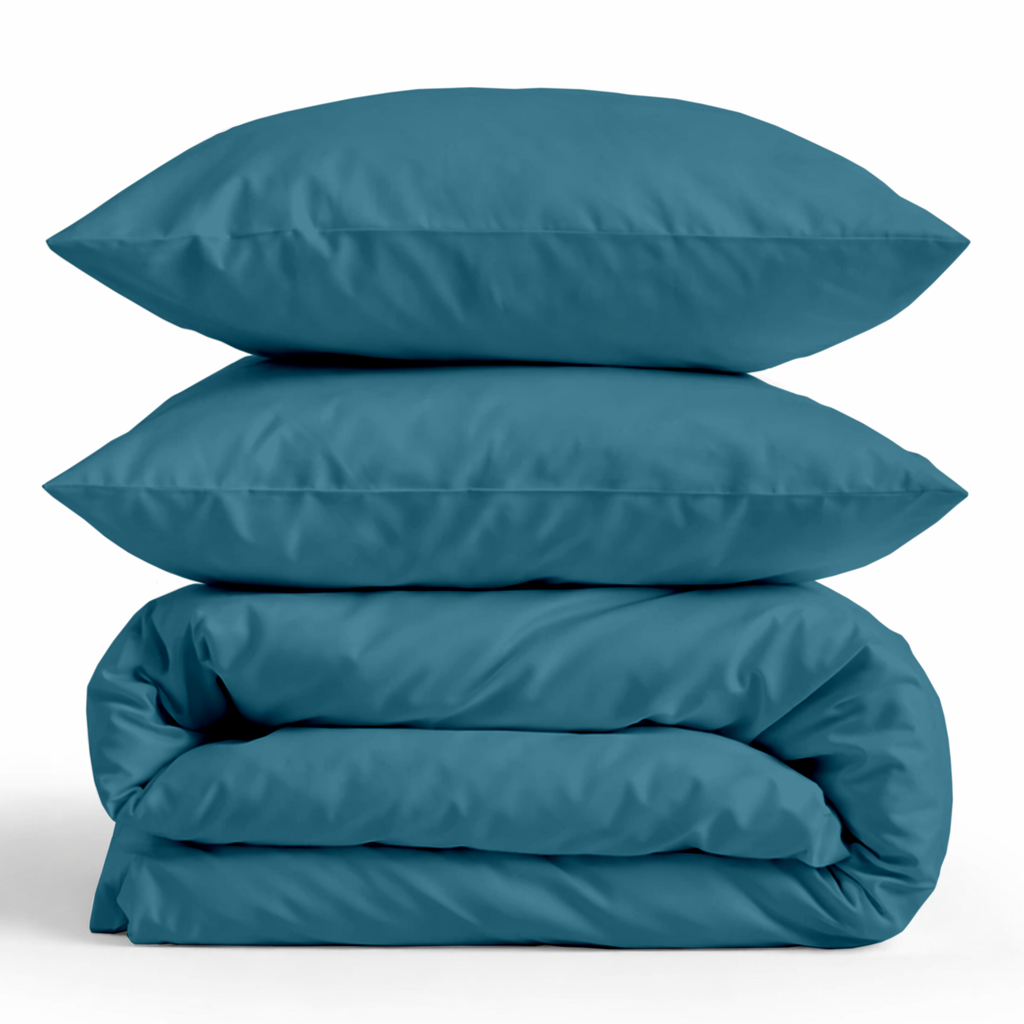 Decoware dekbedovertrek uni - blauw - katoensatijn