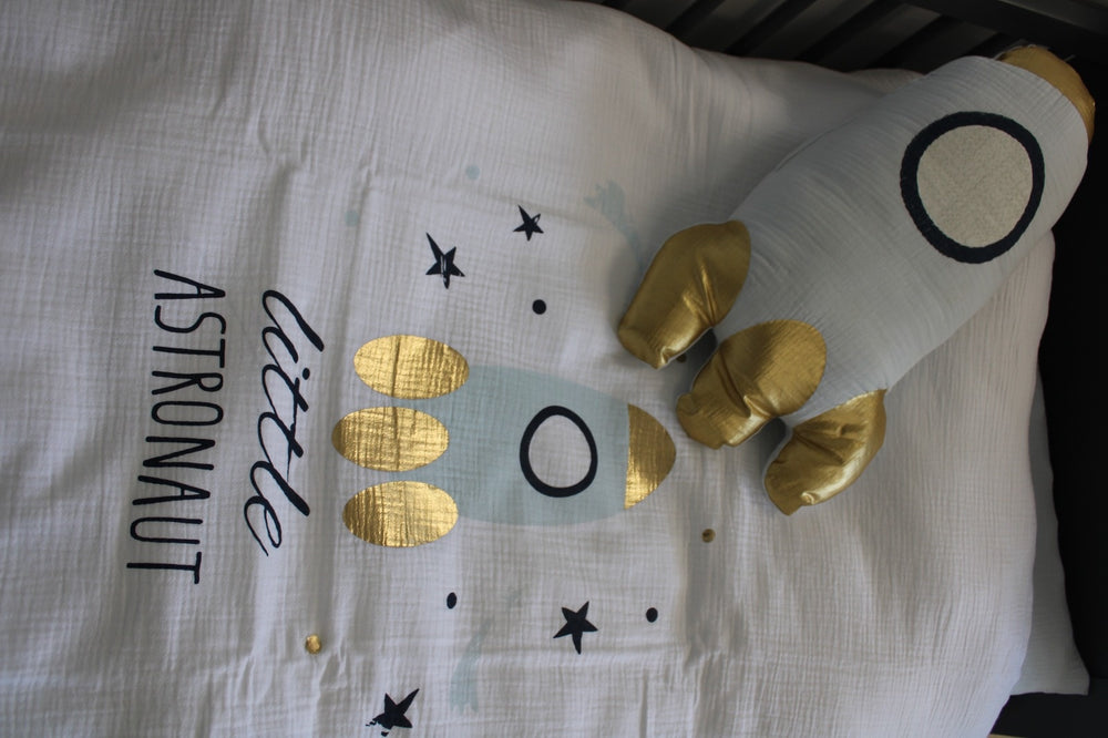 Ledikant dekbedovertrek set Little astronaut - katoen
