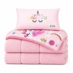 Decoware kinderdekbed zonder overtrek Pink dreams - Teddy - Katoen - Incl. kussensloop - 140x220 cm