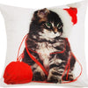 Kitten kerst sierkussenhoes 43x43 cm