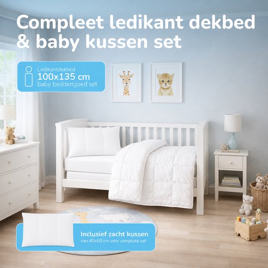 Baby/Peuter enkel dekbed & kussen - 100x135 + 40x60 cm