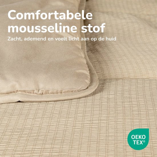 Decoware Easy dekbed zonder overtrek inclusief kussensloop - Mousseline - Taupe