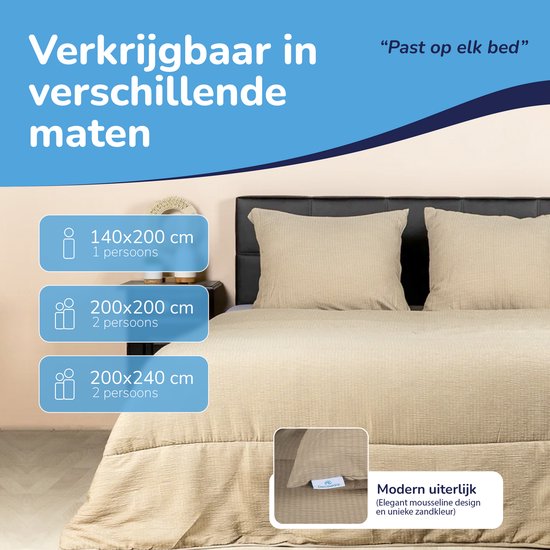 Decoware Easy dekbed zonder overtrek inclusief kussensloop - Mousseline - Taupe