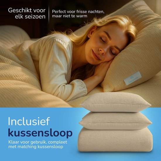 Decoware Easy dekbed zonder overtrek inclusief kussensloop - Mousseline - Taupe