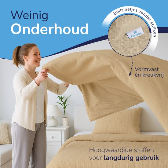Decoware Easy dekbed zonder overtrek inclusief kussensloop - Mousseline - Taupe