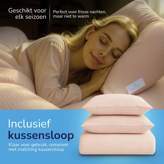 Decoware Easy dekbed zonder overtrek inclusief kussensloop - Mousseline - Roze