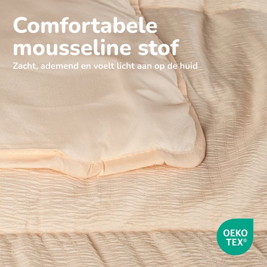 Decoware Easy dekbed zonder overtrek inclusief kussensloop - Mousseline - Roze