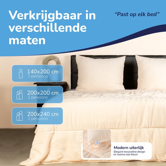 Decoware dekbed zonder overtrek incl. kussensloop - Mousseline - Roze