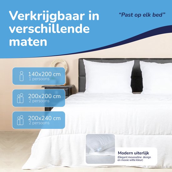 Decoware Easy dekbed zonder overtrek inclusief kussensloop - Mousseline - wit