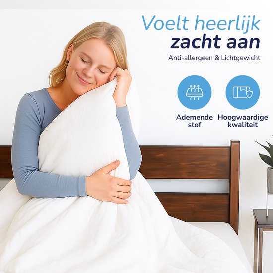 Decoware Easy dekbed zonder overtrek inclusief kussensloop - Mousseline - wit