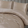 Glans satijn dekbedovertrek Lace - taupe - 1-persoons
