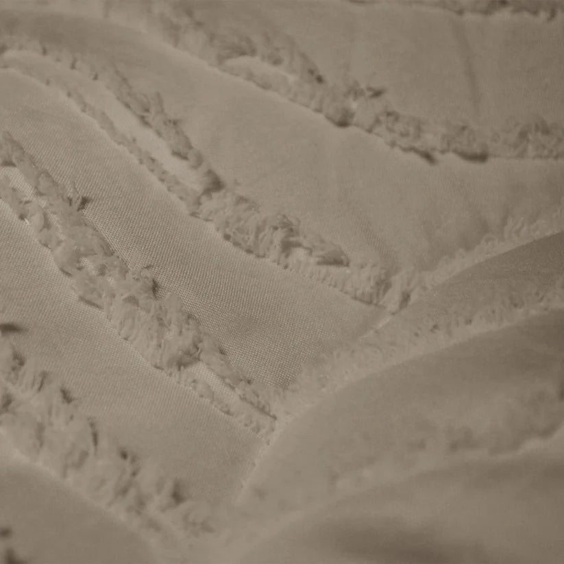 Decoware Easy dekbed zonder overtrek inclusief kussensloop - Tufted Waves - taupe