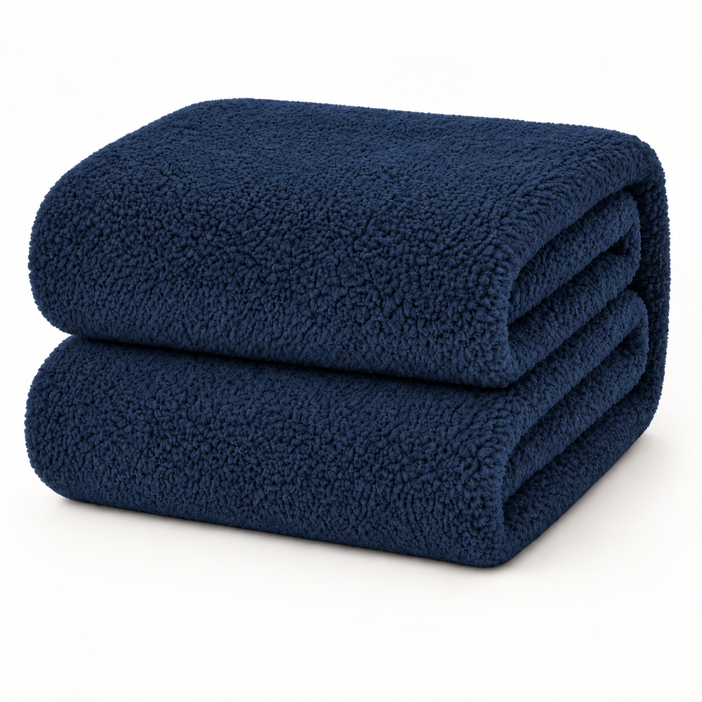 Teddy fleece hoeslaken - Navy