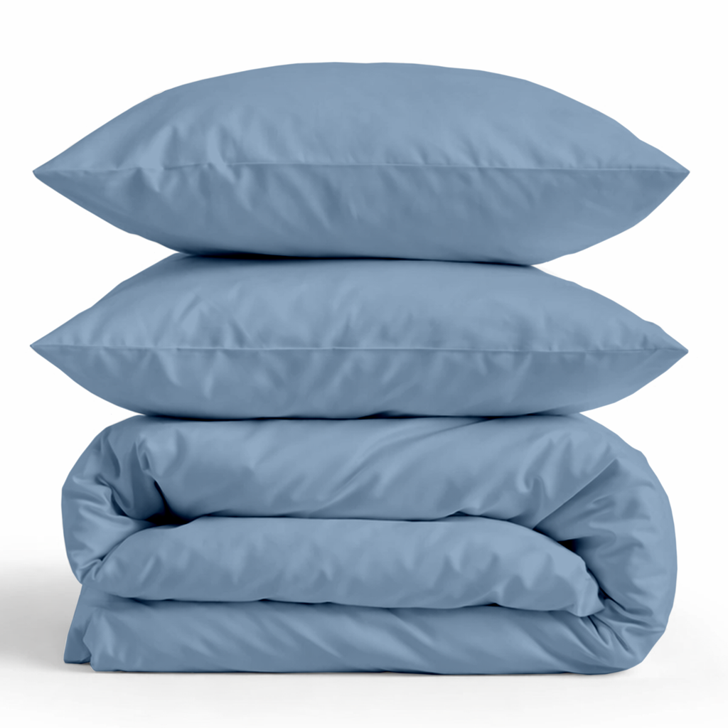 Decoware dekbedovertrek uni - ijsblauw- katoensatijn