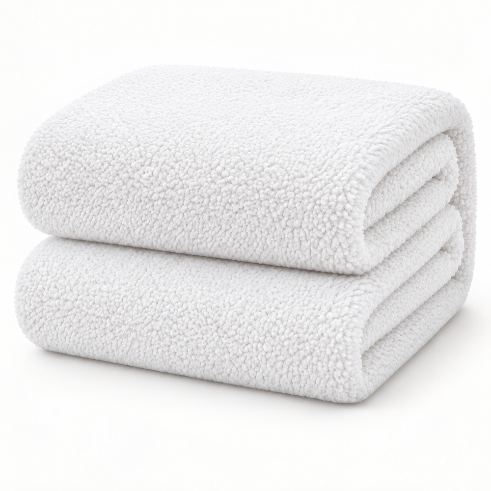 Teddy fleece hoeslaken - Wit