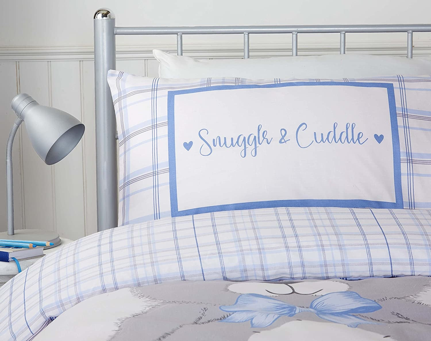 Dekbedovertrek Snuggle & Cuddle  - blauw - Polykatoen - eenpersoons (135x200+50x75 cm)