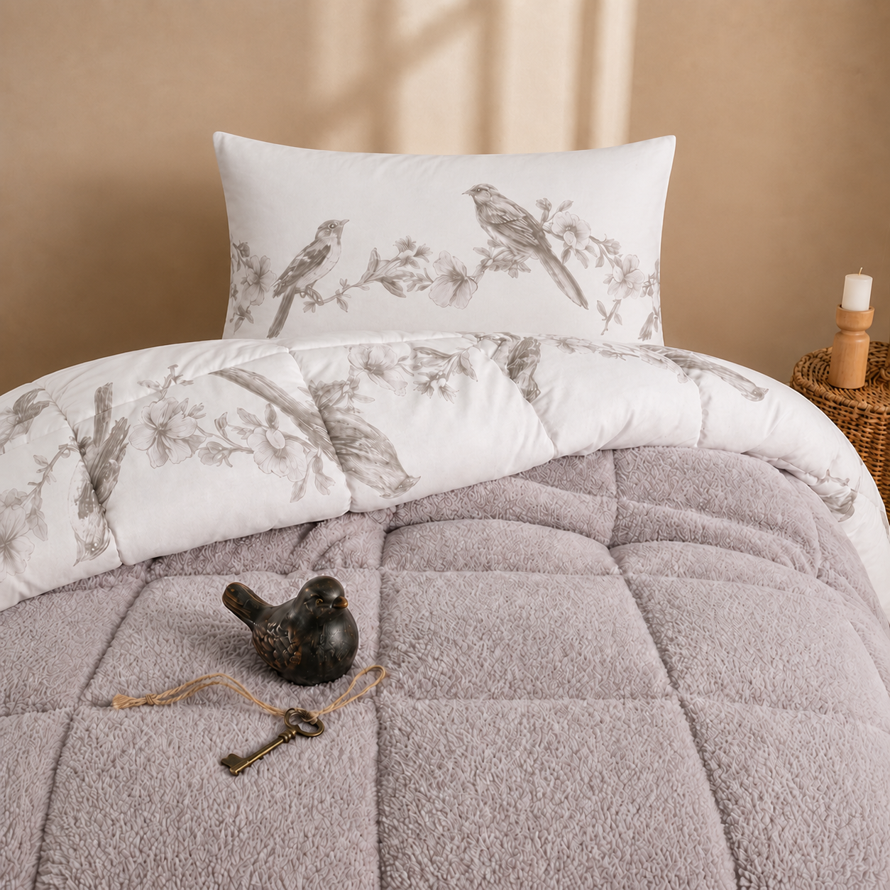 Decoware dekbed zonder overtrek Mevlin - Teddy - Katoen - Incl. Kussensloop - 140x220 cm