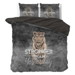 Sleeptime dekbedovertrek Stronger - Antraciet - Katoen -Lits Jumeaux (240x220 + 2st. 60x70 cm)