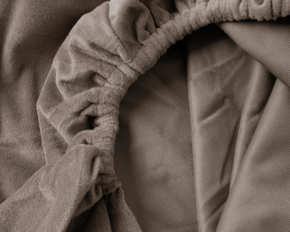 Velvet Hoeslaken - taupe