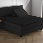 Splittopper hoeslaken - dubbel jersey - zwart