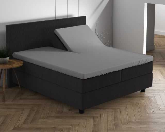 Splittopper hoeslaken - dubbel jersey - grijs