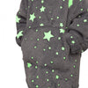 Kinder hoodie Stars grijs - Glow in the dark - 6-10 jaar