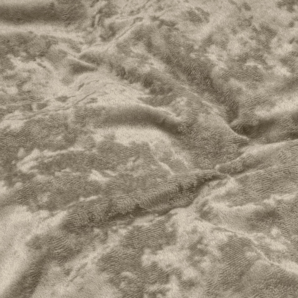 Velvet dekbedovertrek crushed - Grijs/Taupe - 1-persoons (140x220 + 60x70cm)