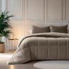 Sleeptime Velvet Lazy dekbed zonder overtrek Excl. kussensloop - Taupe/Grijs