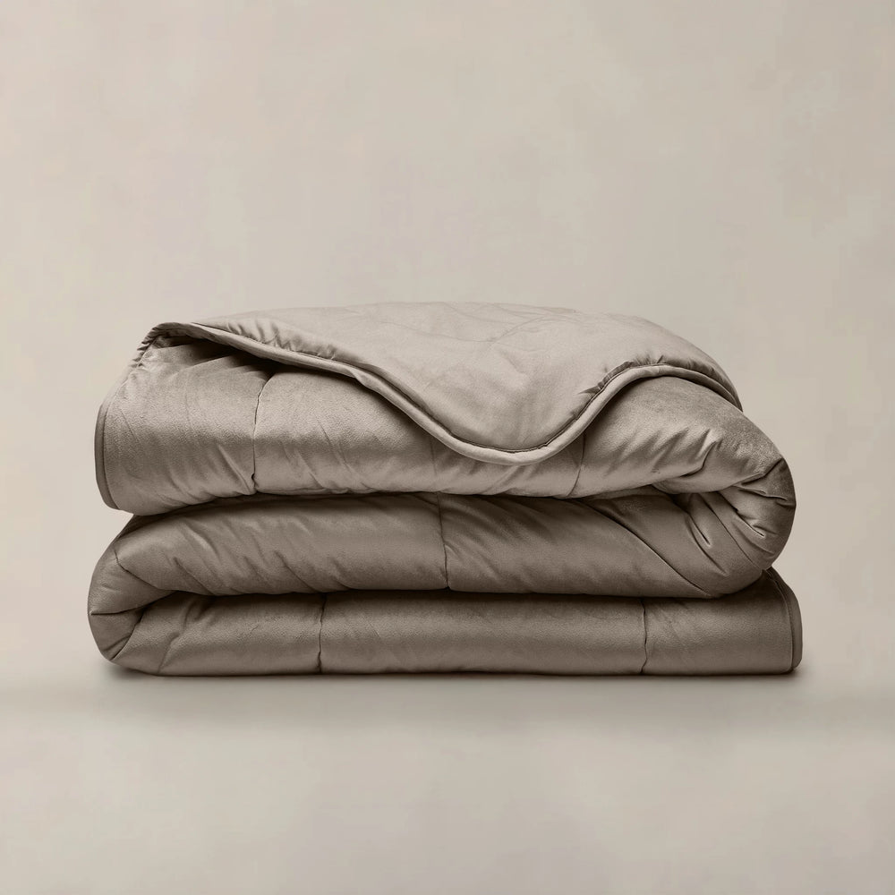 Sleeptime Velvet Lazy dekbed zonder overtrek Excl. kussensloop - Taupe/Grijs