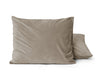 Kussensloop (Per 2 st) - Taupe/Grijs - Velvet - 60x70 cm