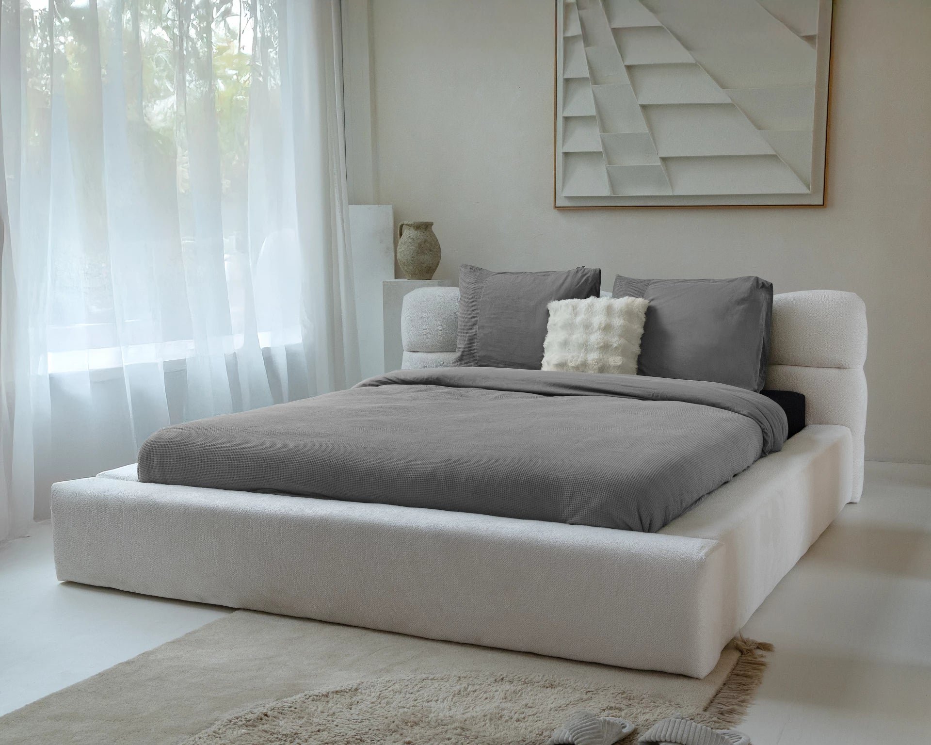 Primaviera Deluxe dekbedovertrek Waffle - Grijs - Katoen percale