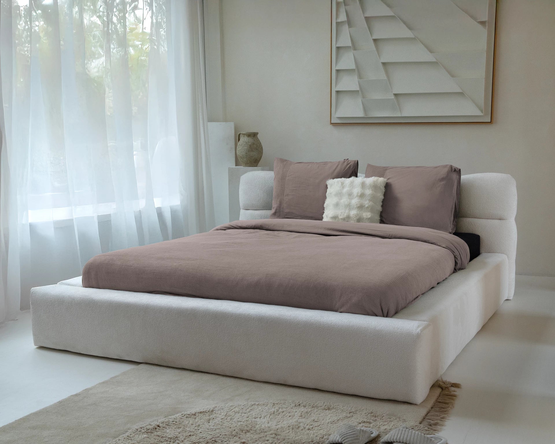 Primaviera Deluxe dekbedovertrek Waffle - Taupe - Katoen percale