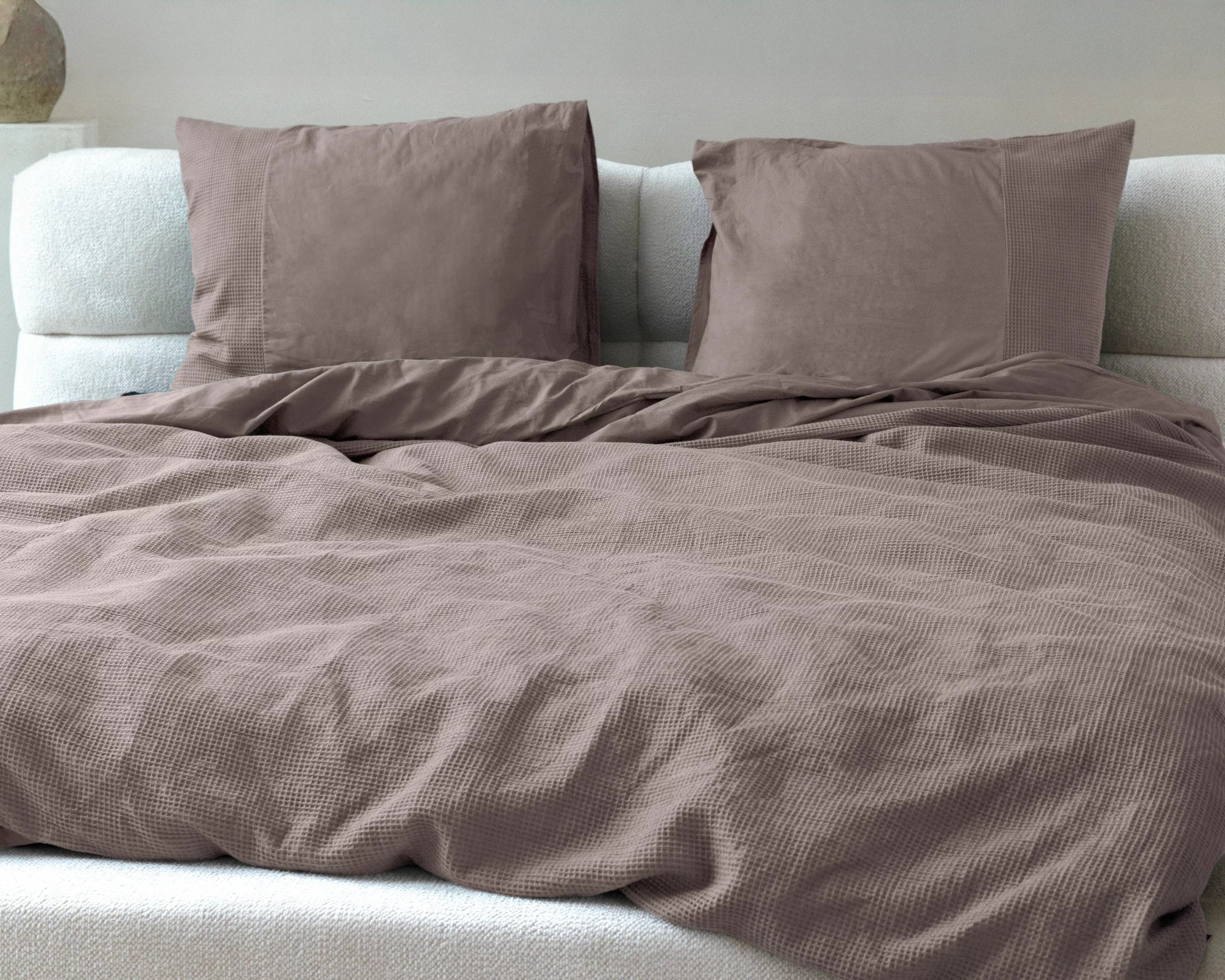 Primaviera Deluxe dekbedovertrek Waffle - Taupe - Katoen percale