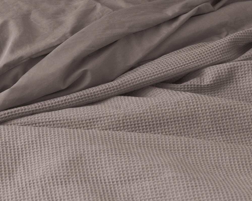 Primaviera Deluxe dekbedovertrek Waffle - taupe - katoen percale