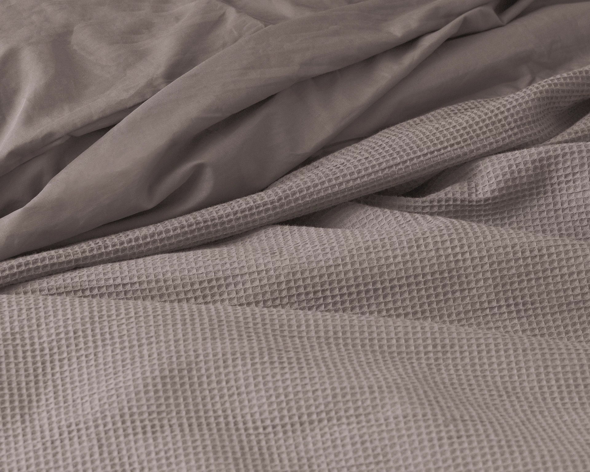 Primaviera Deluxe dekbedovertrek Waffle - Taupe - Katoen percale
